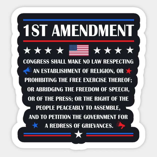 First Amendment U.S. Constitution Sticker by Charles's Store 8